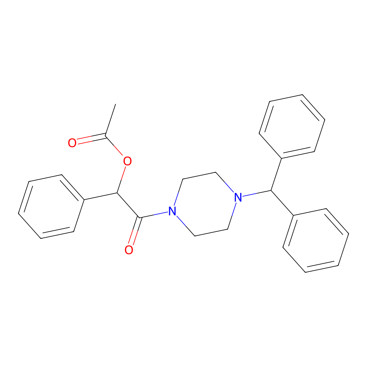 2-[4-(Diphenylmethyl)piperazin-1-yl]-2-oxo-1-phenylethyl acetate molecular structure, CAS 488131-52-8