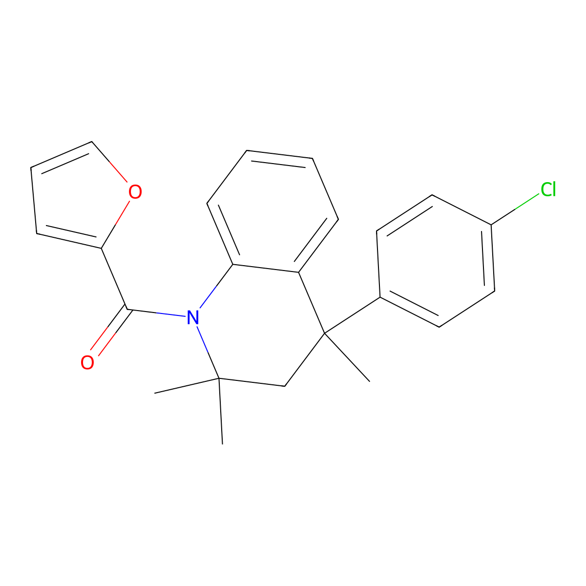 4-(4-Chlorophenyl)-1-(2-furoyl)-2,2,4-trimethyl-1,2,3,4-tetrahydroquinoline molecular structure, CAS 488132-48-5