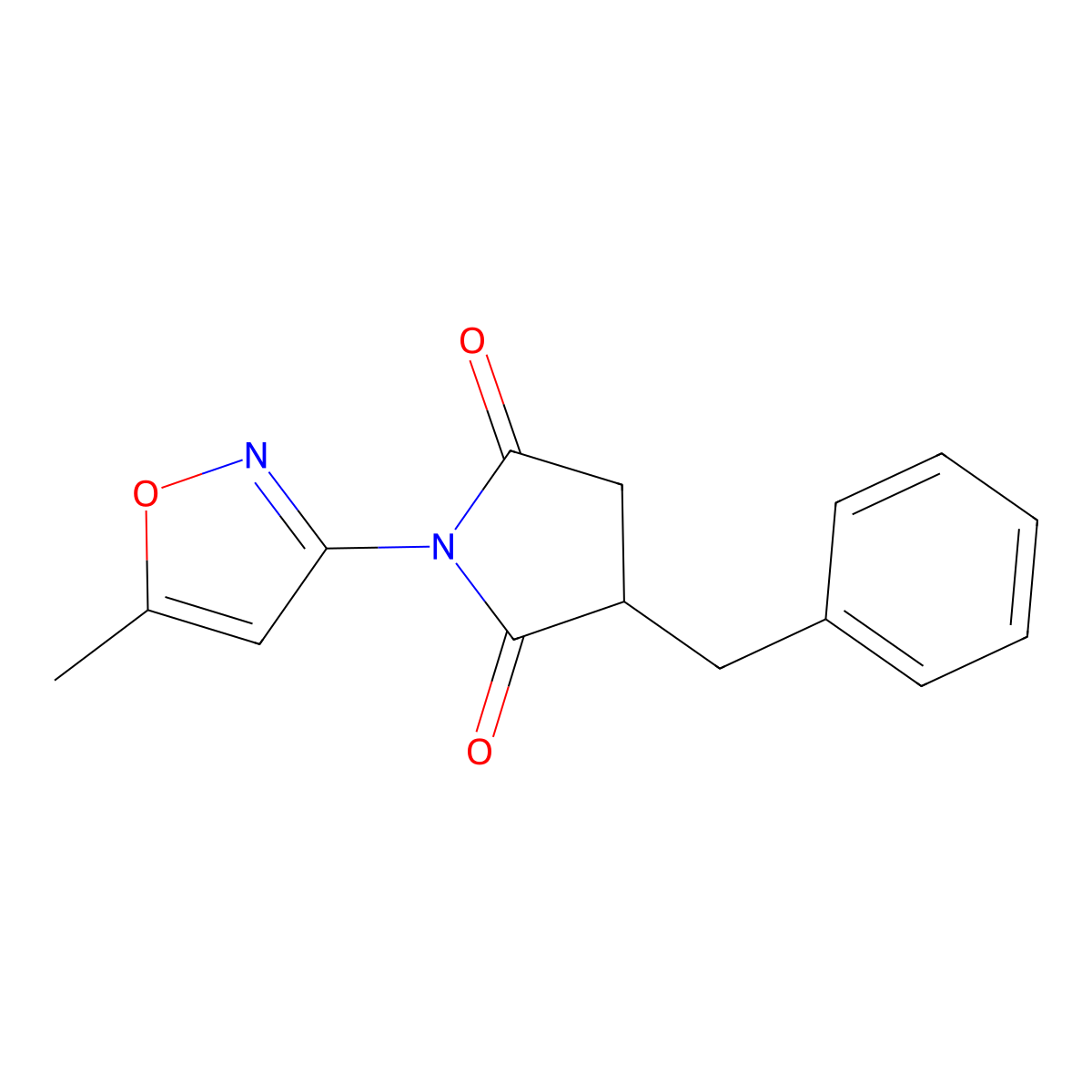 3-Benzyl-1-(5-methyl-1,2-oxazol-3-yl)pyrrolidine-2,5-dione molecular structure, CAS 488132-57-6