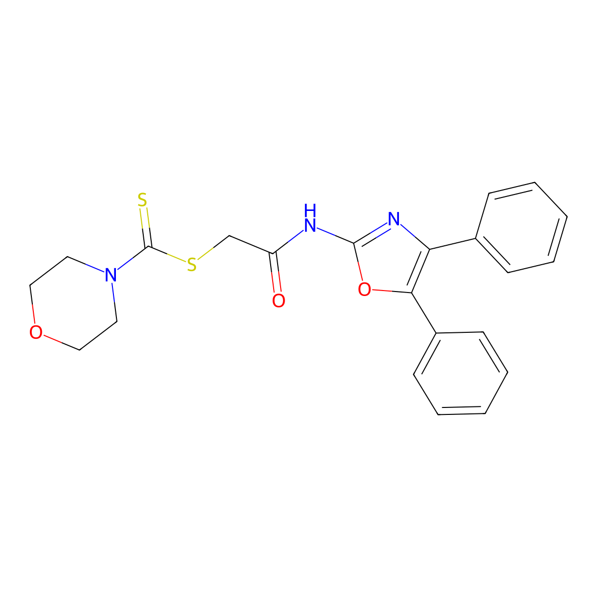 2-[(4,5-Diphenyl-1,3-oxazol-2-yl)amino]-2-oxoethyl 4-morpholinecarbodithioate molecular structure, CAS 488134-12-9