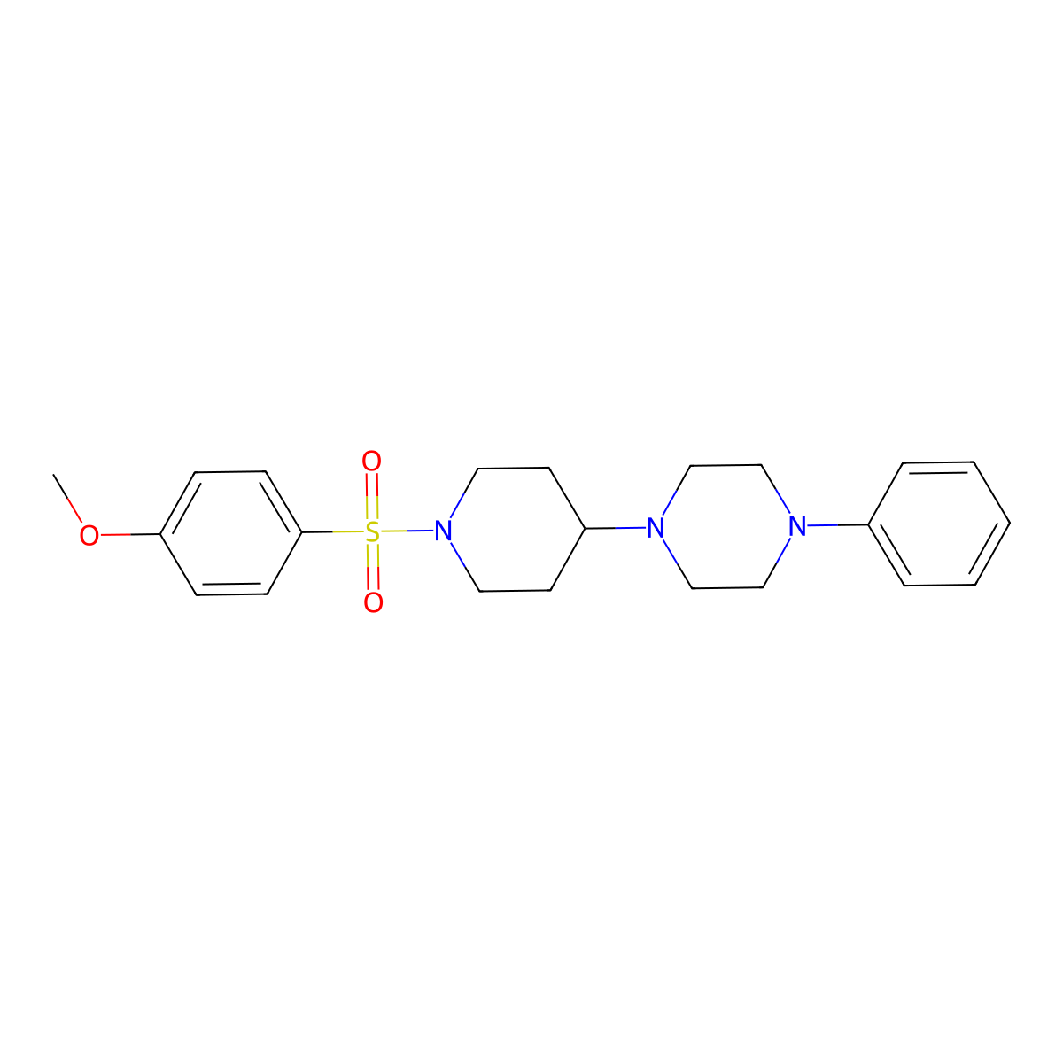 1-{1-[(4-Methoxyphenyl)sulfonyl]-4-piperidinyl}-4-phenylpiperazine molecular structure, CAS 488134-82-3