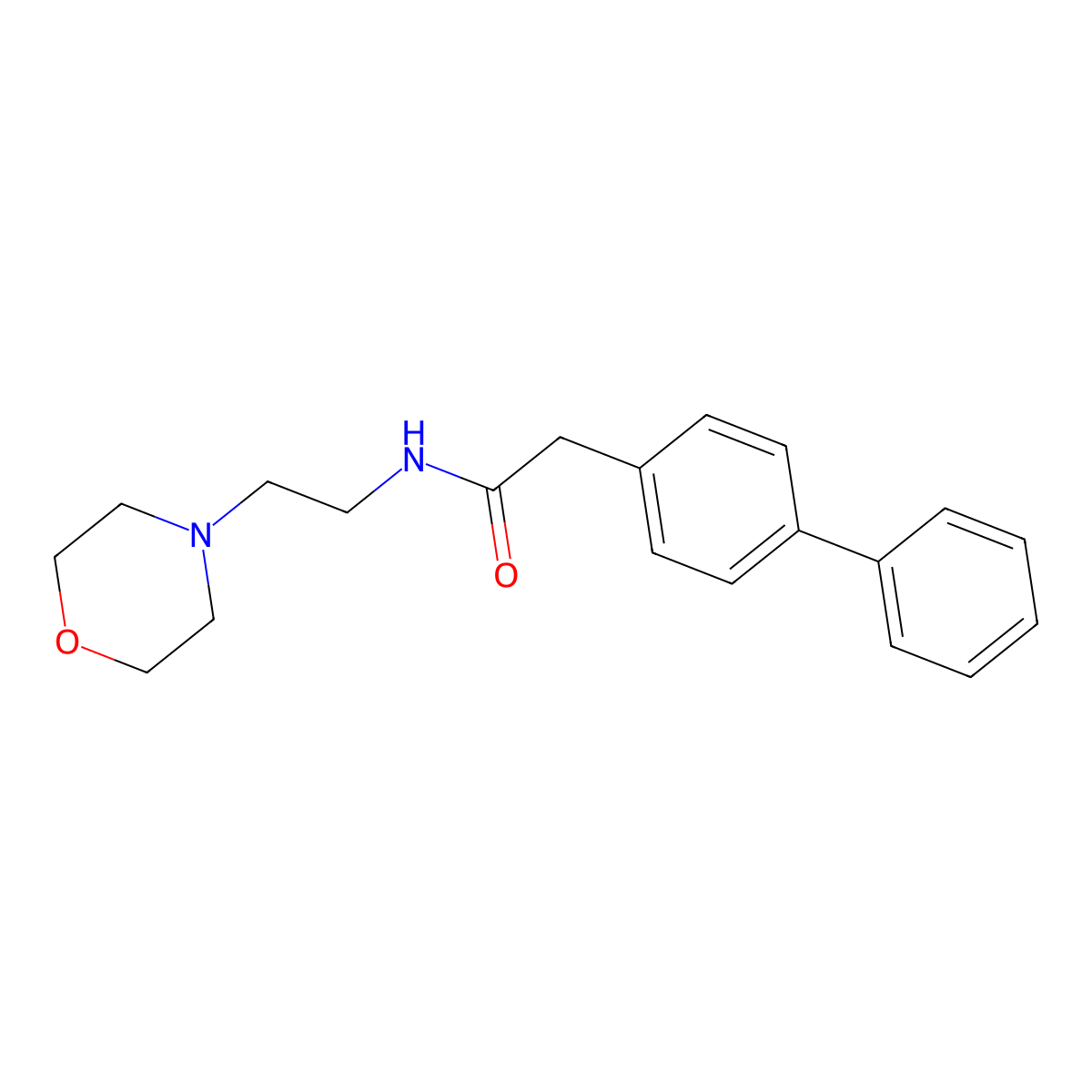 N-(2-morpholin-4-ylethyl)-2-(4-phenylphenyl)acetamide molecular structure, CAS 488135-36-0