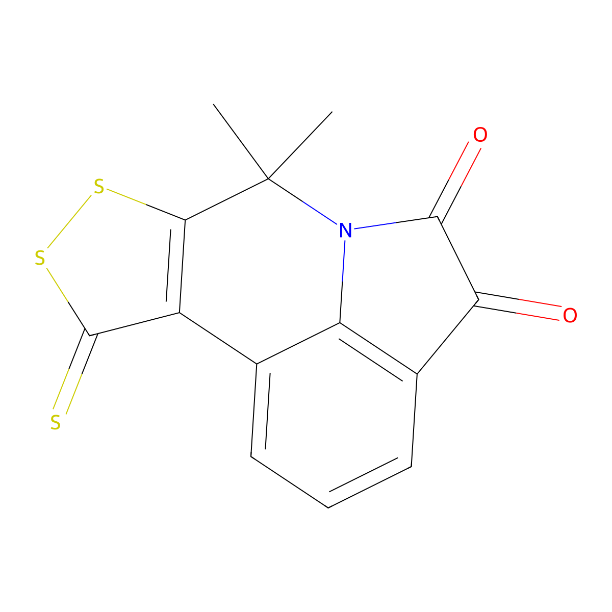 7,7-Dimethyl-10-thioxo-7,10-dihydro[1,2]dithiolo[3,4-c]pyrrolo[3,2,1-ij]quinoline-4,5-dione molecular structure, CAS 488136-26-1