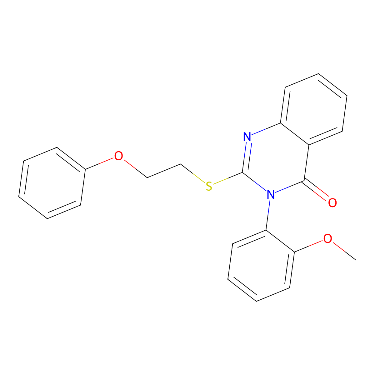 3-(2-Methoxyphenyl)-2-(2-phenoxyethylsulfanyl)quinazolin-4-one molecular structure, CAS 488136-32-9