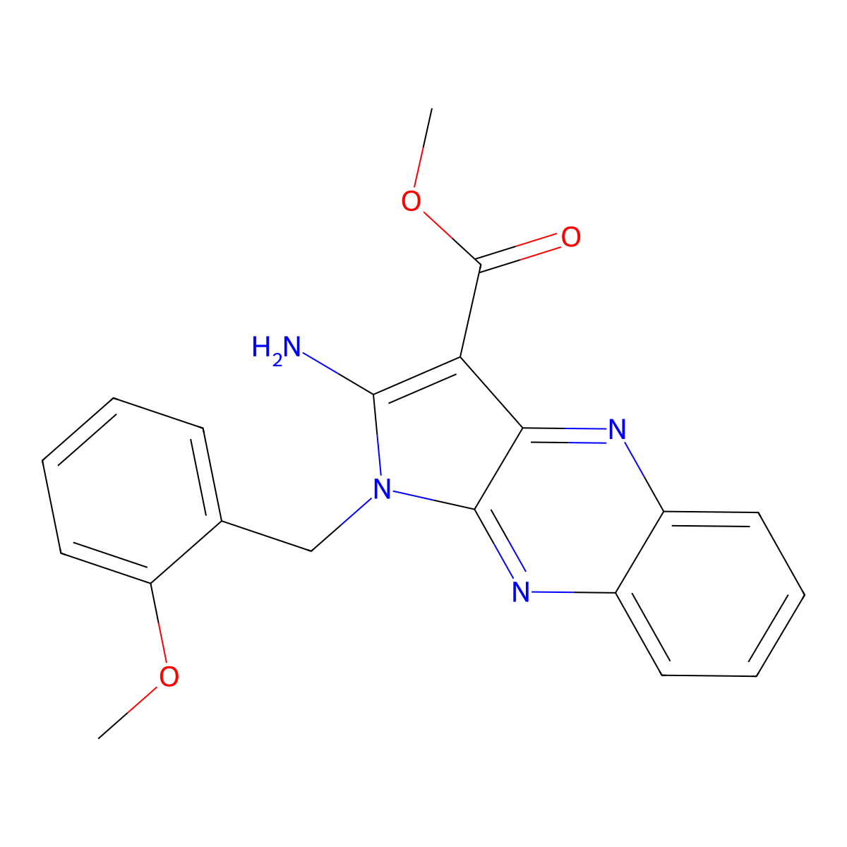 methyl 2-amino-1-(2-methoxybenzyl)-1H-pyrrolo[2,3-b]quinoxaline-3-carboxylate molecular structure, CAS 488136-90-9