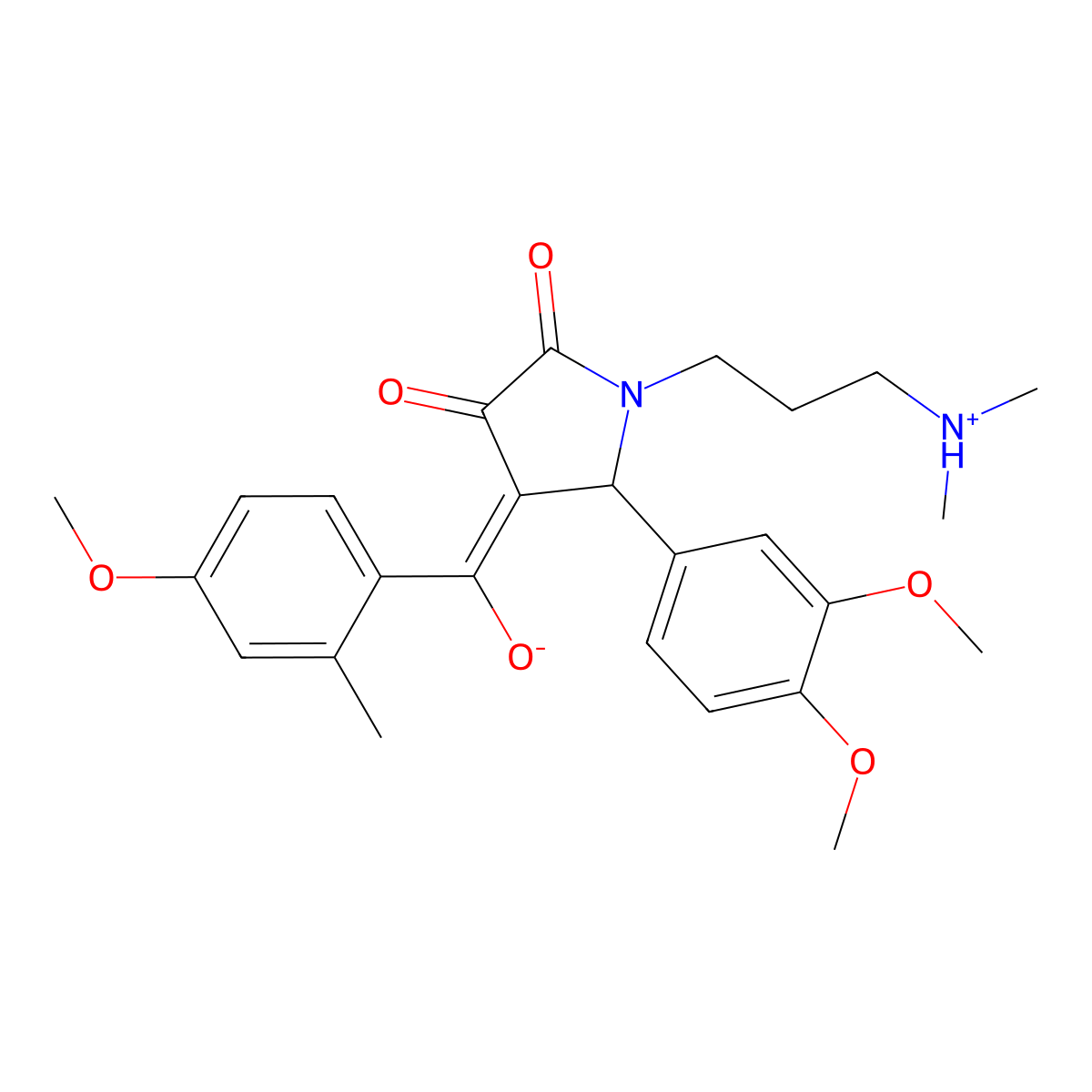 5-(3,4-dimethoxyphenyl)-1-[3-(dimethylamino)propyl]-3-hydroxy-4-(4-methoxy-2-methylbenzoyl)-2,5-dihydro-1H-pyrrol-2-one molecular structure, CAS 488137-16-2