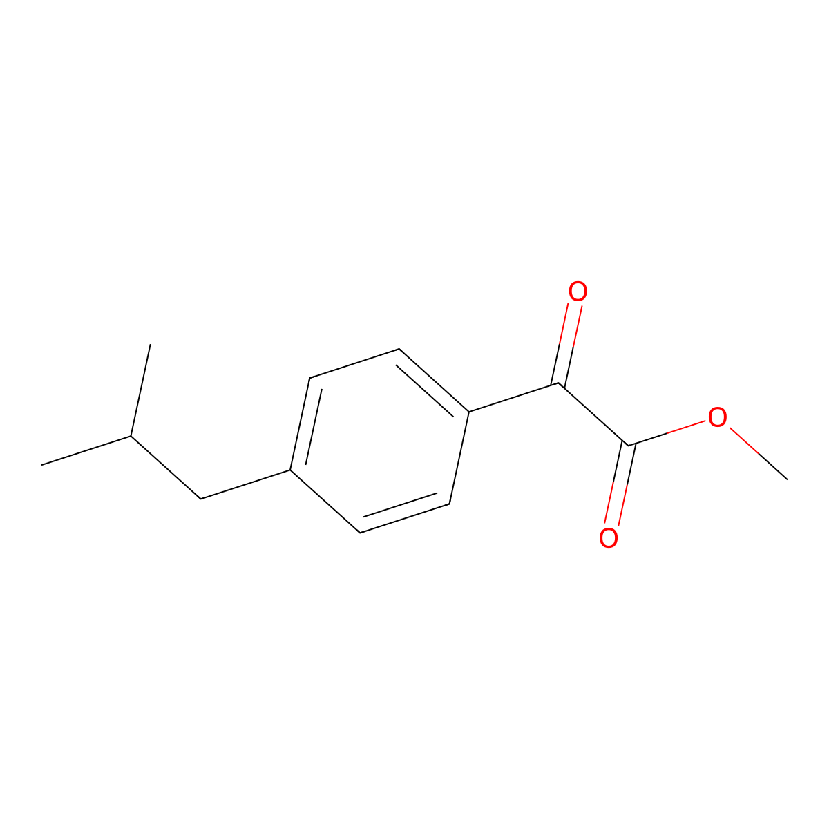 Methyl 4-iso-butylbenzoylformate molecular structure, CAS 488141-50-0