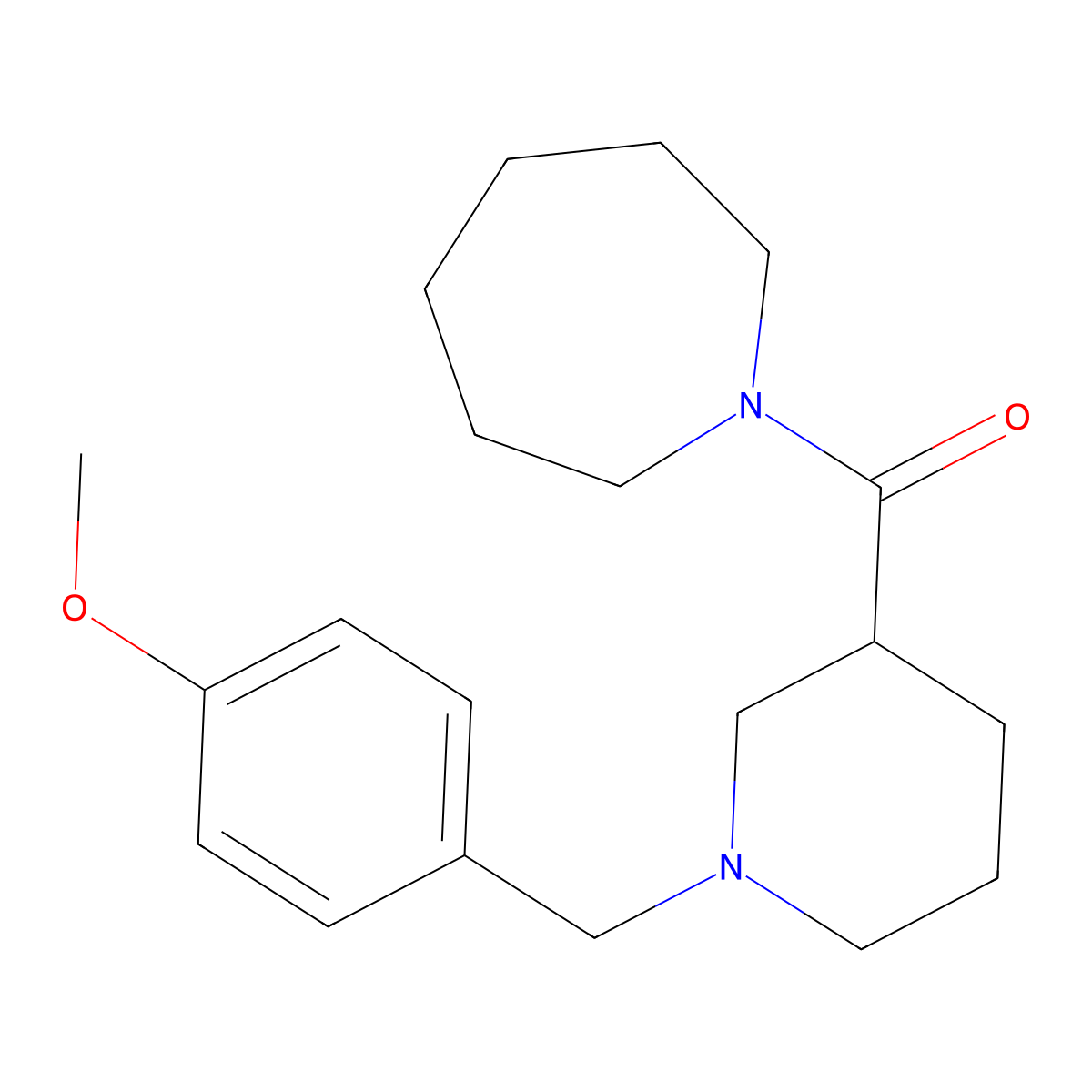 Azepan-1-yl[1-(4-methoxybenzyl)piperidin-3-yl]methanone molecular structure, CAS 4883-75-4