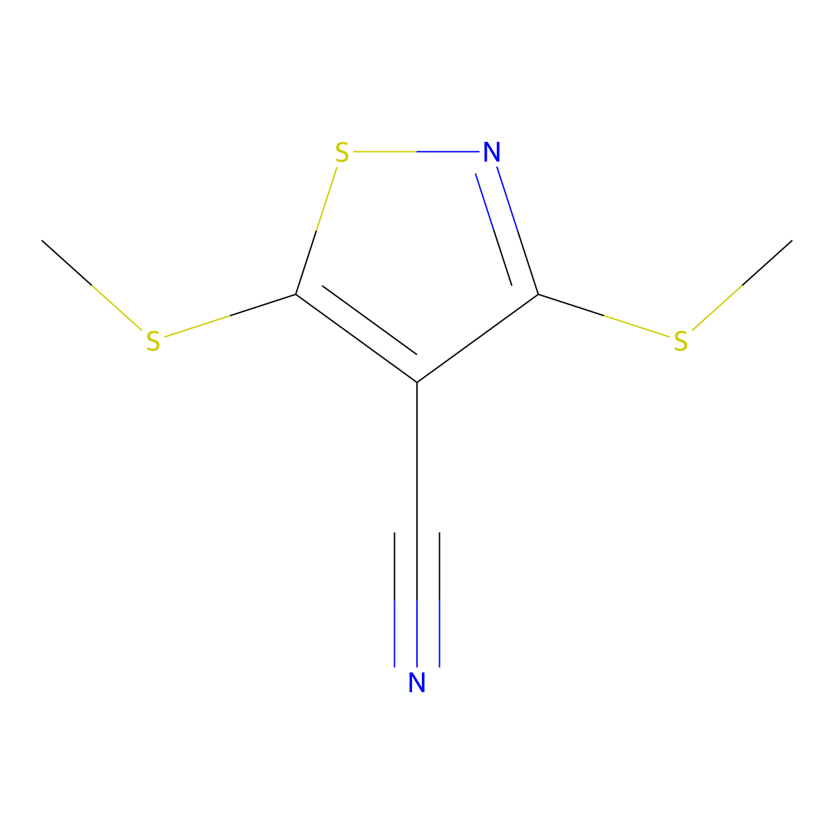 3,5-Bis(methylthio)isothiazole-4-carbonitrile molecular structure, CAS 4886-13-9