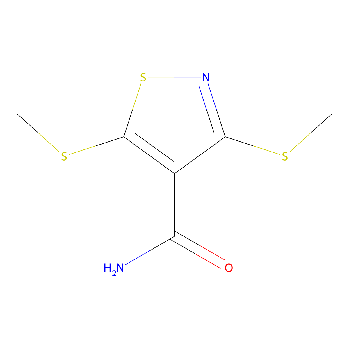 3,5-Di(methylthio)isothiazole-4-carboxamide molecular structure, CAS 4886-14-0