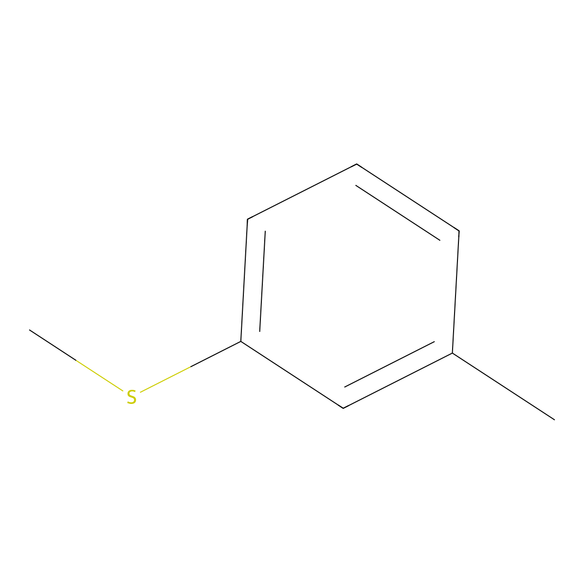 Benzene, 1-methyl-3-(methylthio)- molecular structure, CAS 4886-77-5
