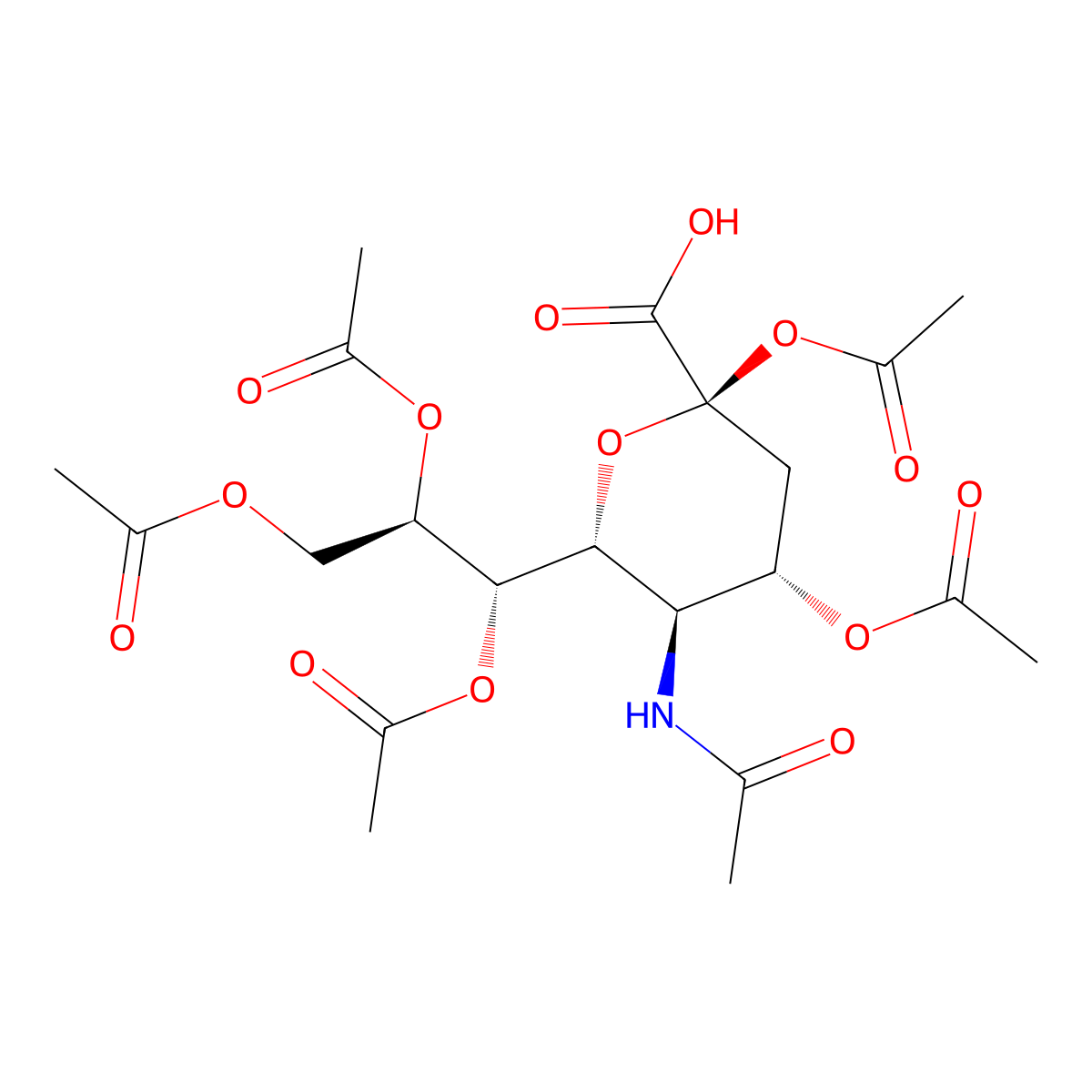 2,4,7,8,9-Penta-O-acetyl N-acetylneuraminic acid molecular structure, CAS 4887-11-0