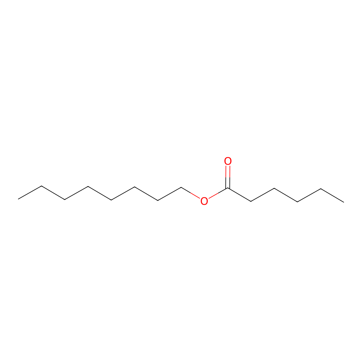 Octyl hexanoate molecular structure, CAS 4887-30-3