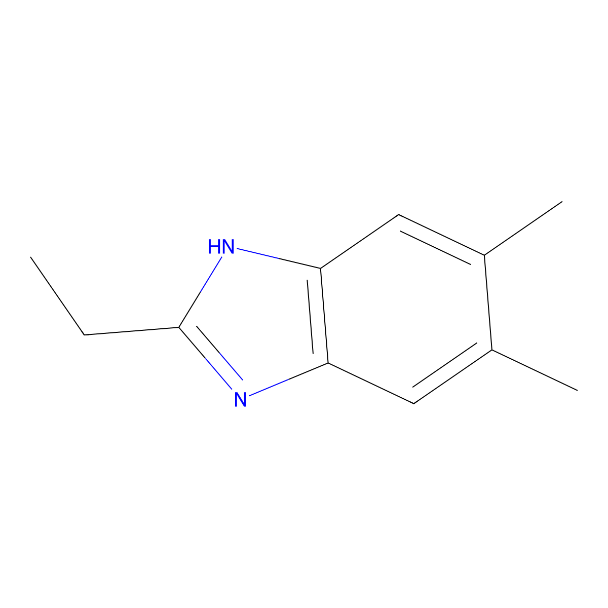 5,6-Dimethyl-2-ethylbenzimidazole molecular structure, CAS 4887-89-2