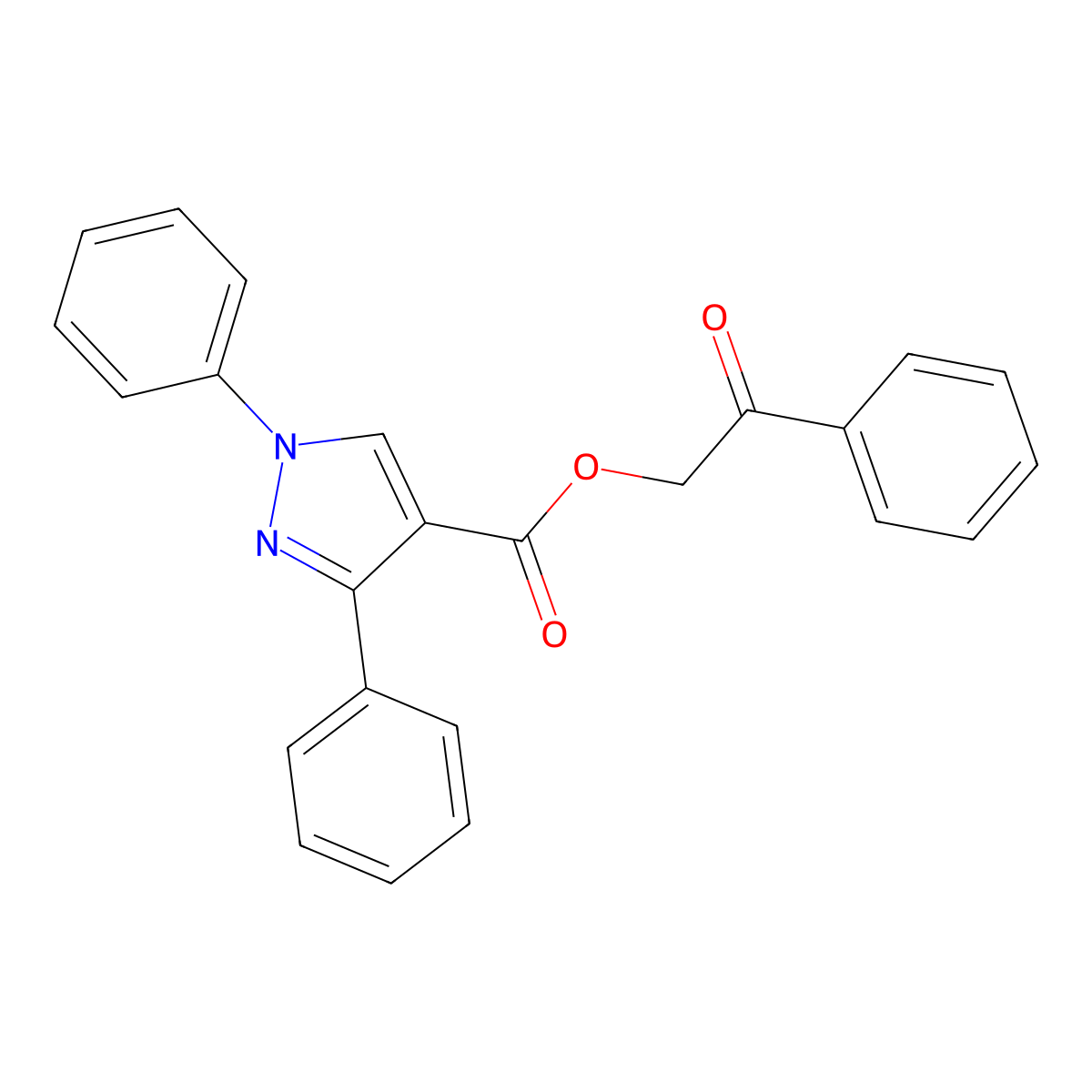 2-oxo-2-phenylethyl 1,3-diphenyl-1H-pyrazole-4-carboxylate molecular structure, CAS 488704-21-8