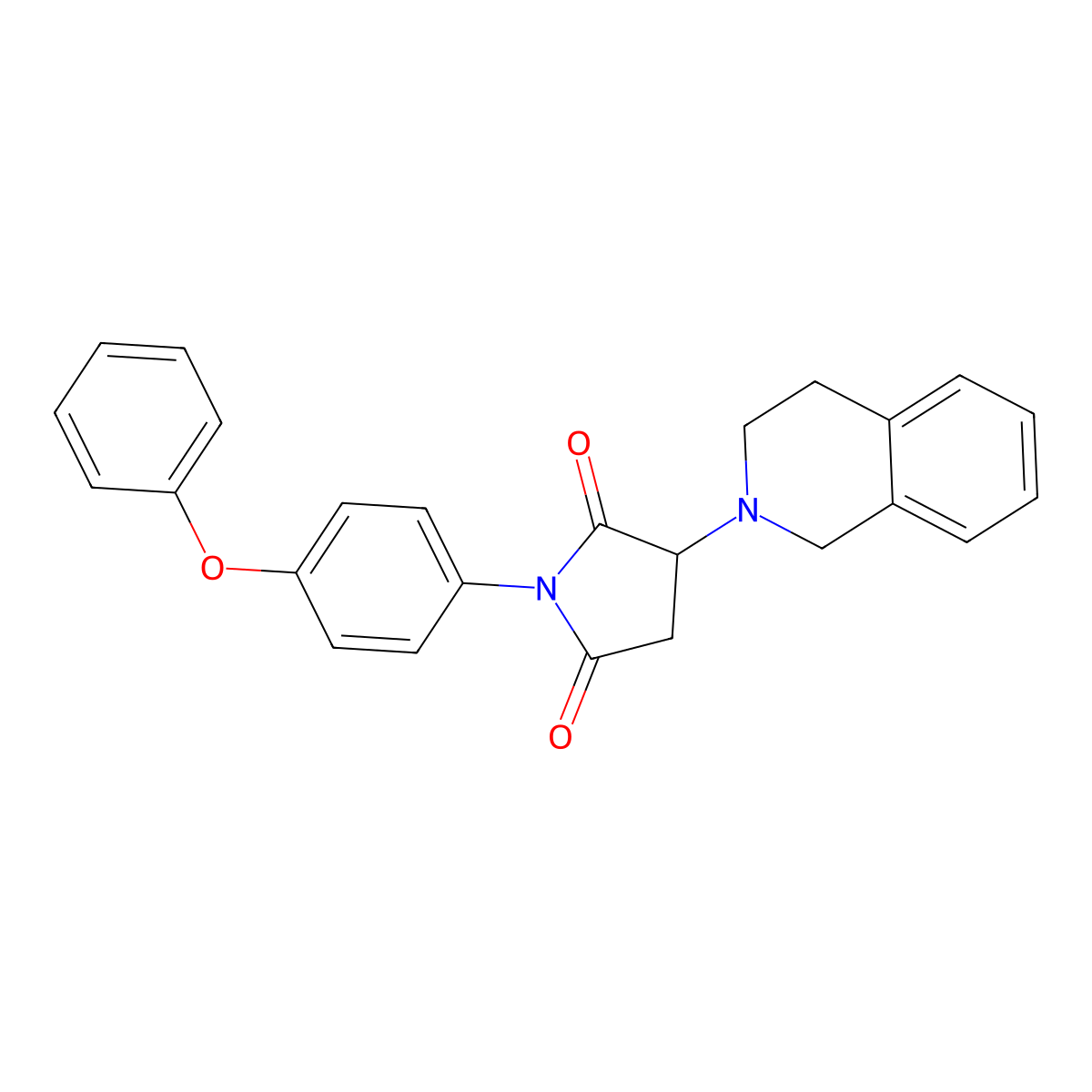 3-(3,4-dihydroisoquinolin-2(1H)-yl)-1-(4-phenoxyphenyl)pyrrolidine-2,5-dione molecular structure, CAS 488707-38-6