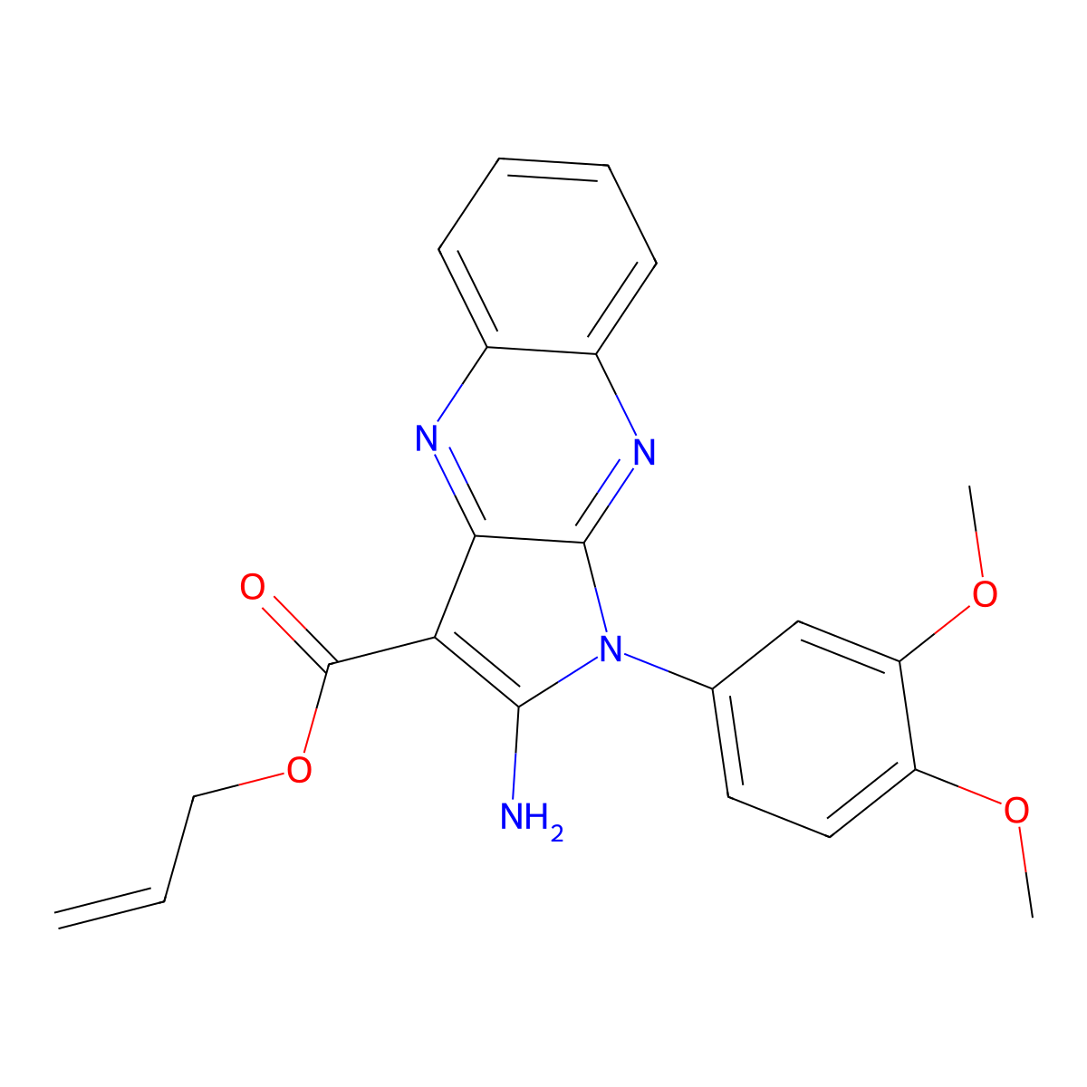 allyl 2-amino-1-(3,4-dimethoxyphenyl)-1H-pyrrolo[2,3-b]quinoxaline-3-carboxylate molecular structure, CAS 488707-47-7