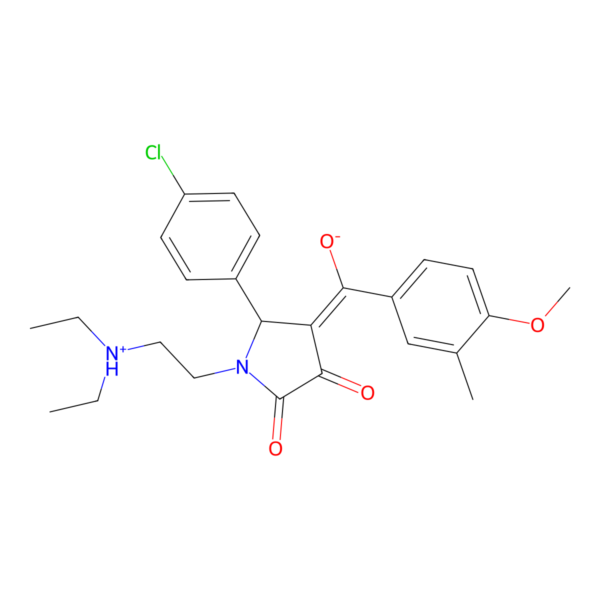 5-(4-chlorophenyl)-1-[2-(diethylamino)ethyl]-3-hydroxy-4-(4-methoxy-3-methylbenzoyl)-2,5-dihydro-1H-pyrrol-2-one molecular structure, CAS 488707-66-0