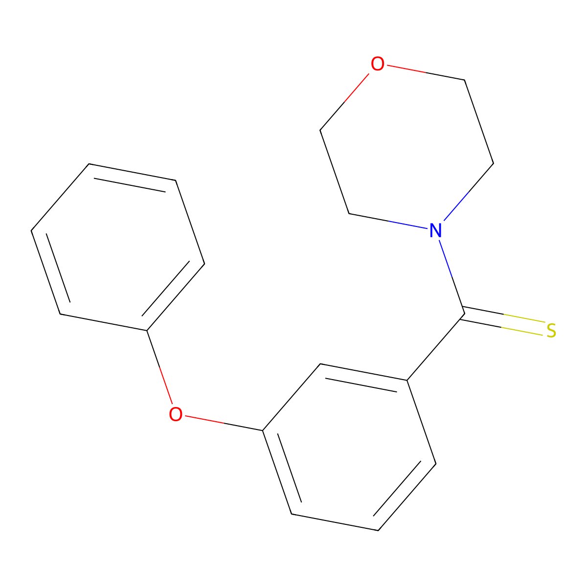 Morpholin-4-yl-(3-phenoxyphenyl)methanethione molecular structure, CAS 488708-85-6