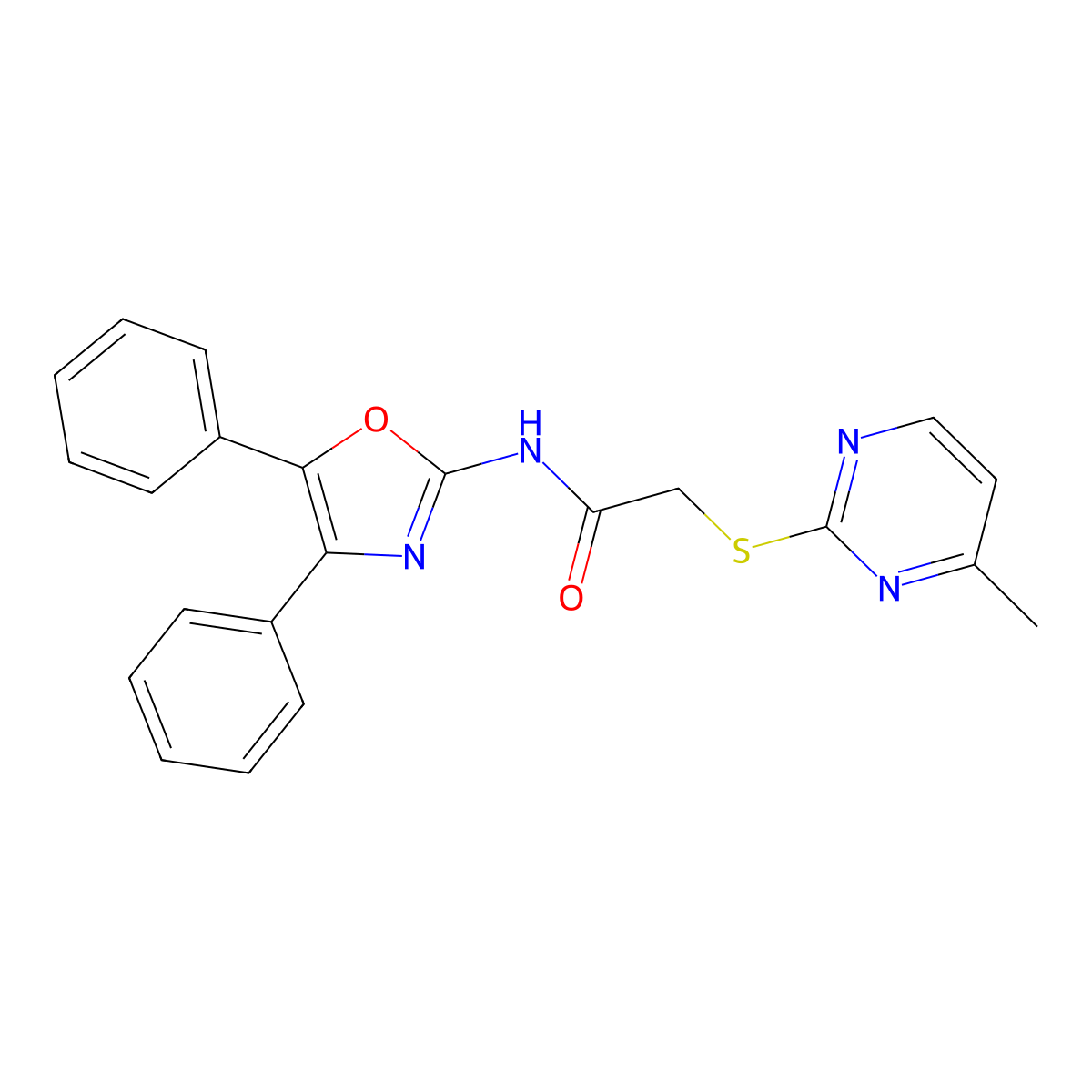 N-(4,5-diphenyl-1,3-oxazol-2-yl)-2-[(4-methylpyrimidin-2-yl)sulfanyl]acetamide molecular structure, CAS 488708-92-5