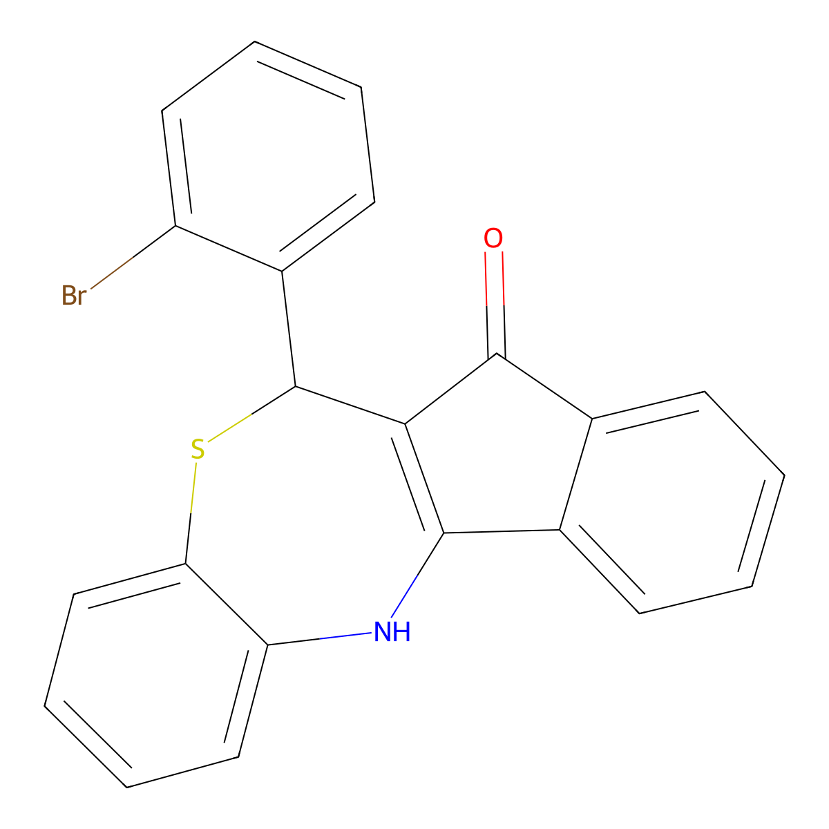 6-(2-bromophenyl)-6,12-dihydro-5H-benzo[b]indeno[1,2-e][1,4]thiazepin-5-one molecular structure, CAS 488709-80-4