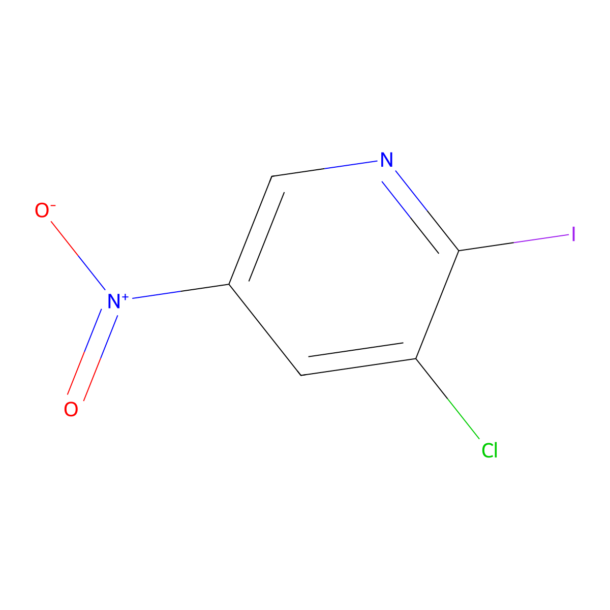 3-Chloro-2-iodo-5-nitropyridine molecular structure, CAS 488713-29-7