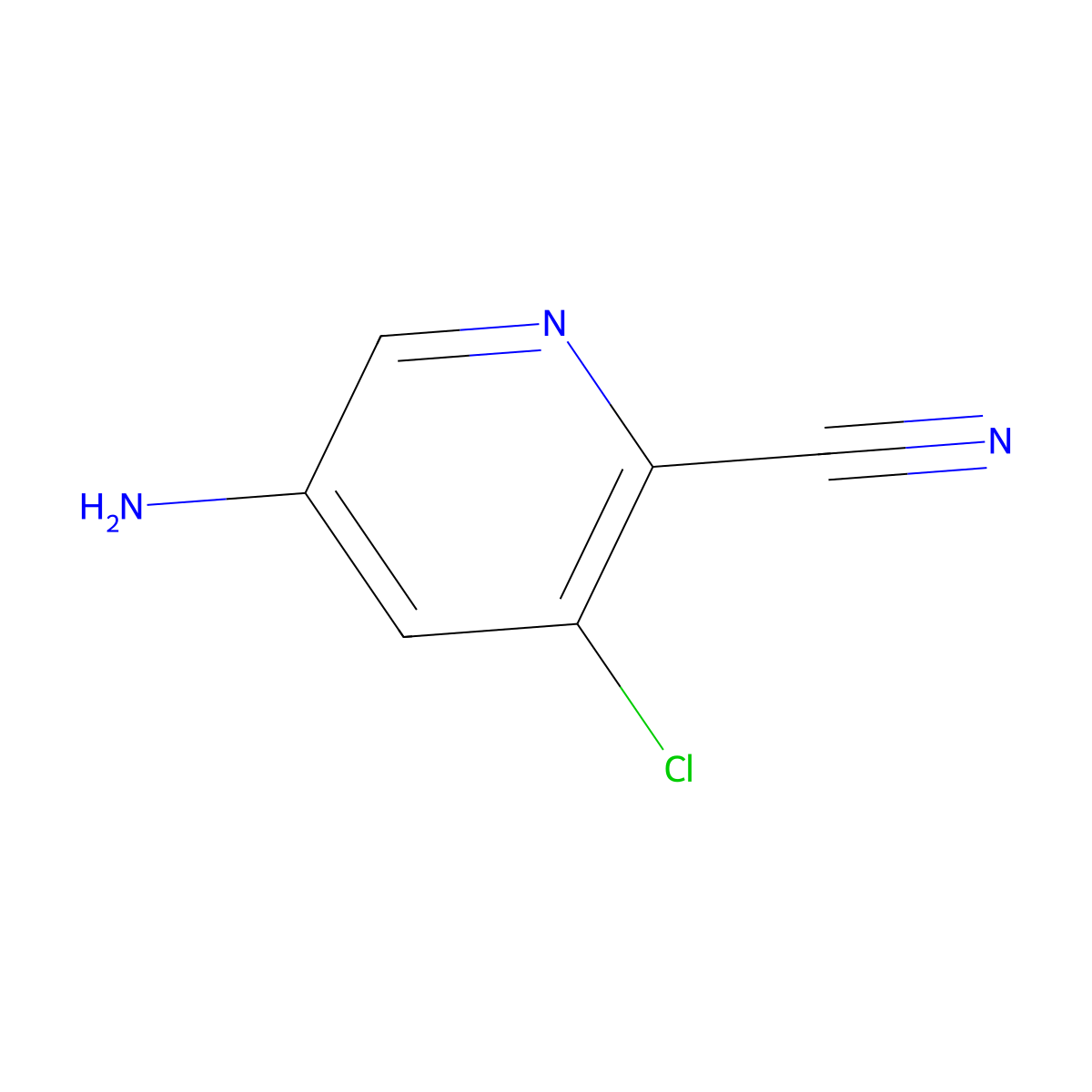 5-Amino-3-chloropyridine-2-carbonitrile molecular structure, CAS 488713-31-1