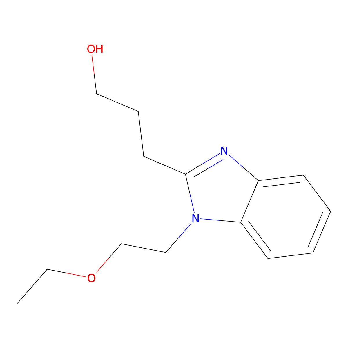 3-(1-(2-ethoxyethyl)-1H-benzo[d]imidazol-2-yl)propan-1-ol molecular structure, CAS 488715-03-3