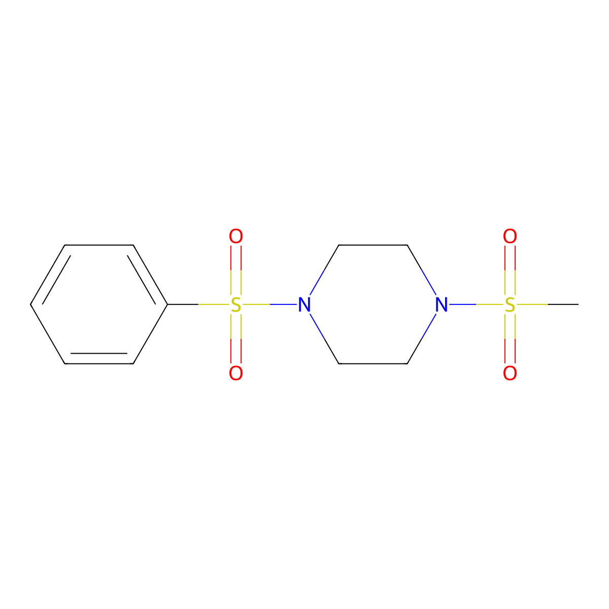 1-(Methylsulfonyl)-4-(phenylsulfonyl)piperazine molecular structure, CAS 488716-03-6