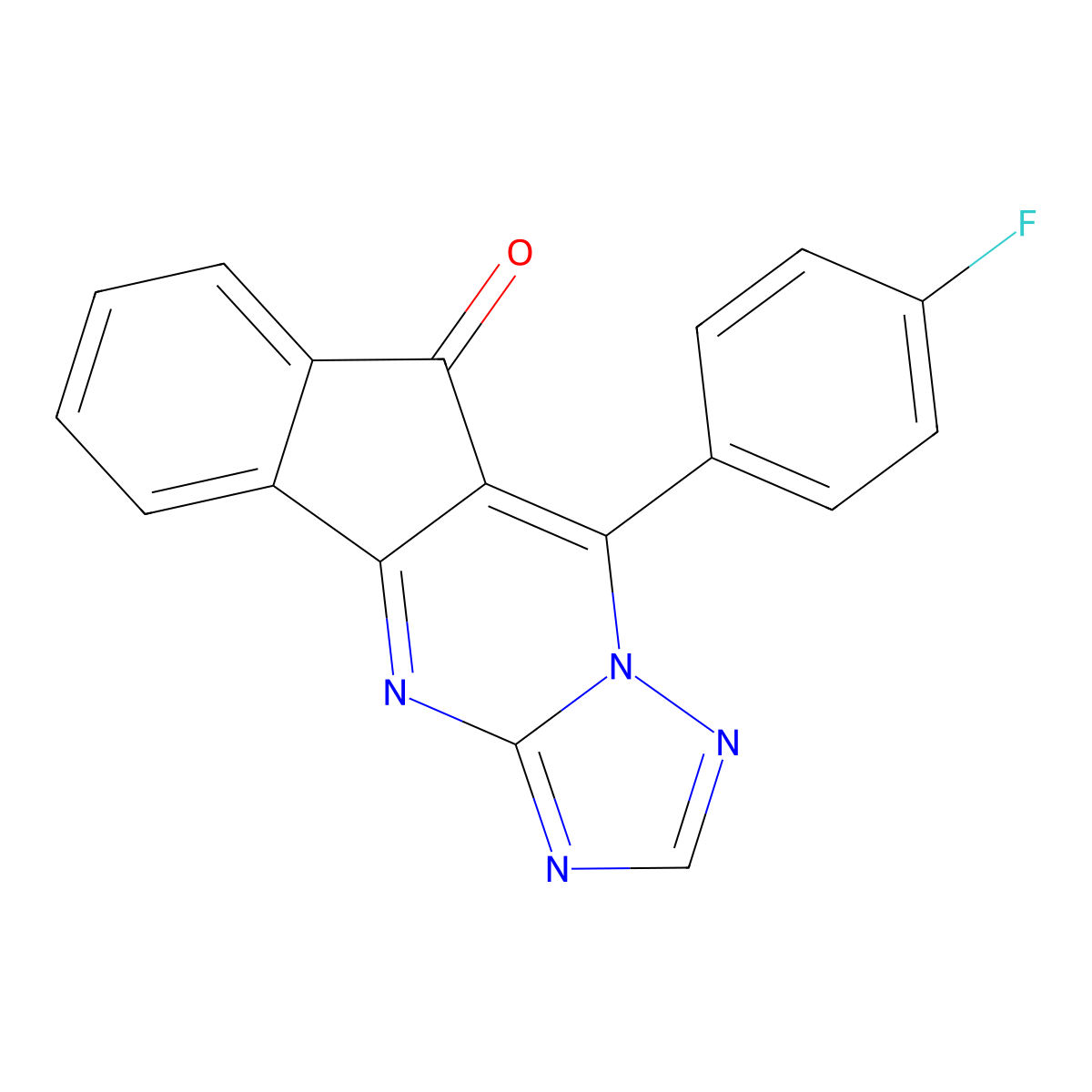 10-(4-fluorophenyl)-9H-indeno[1,2-d][1,2,4]triazolo[1,5-a]pyrimidin-9-one molecular structure, CAS 488716-08-1