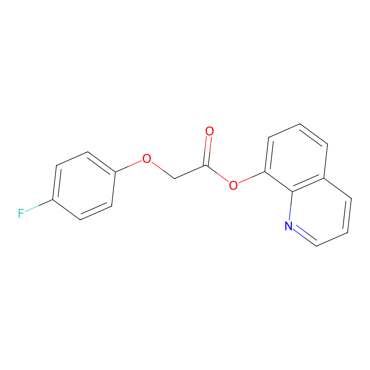 Quinolin-8-yl 2-(4-fluorophenoxy)acetate molecular structure, CAS 488716-49-0