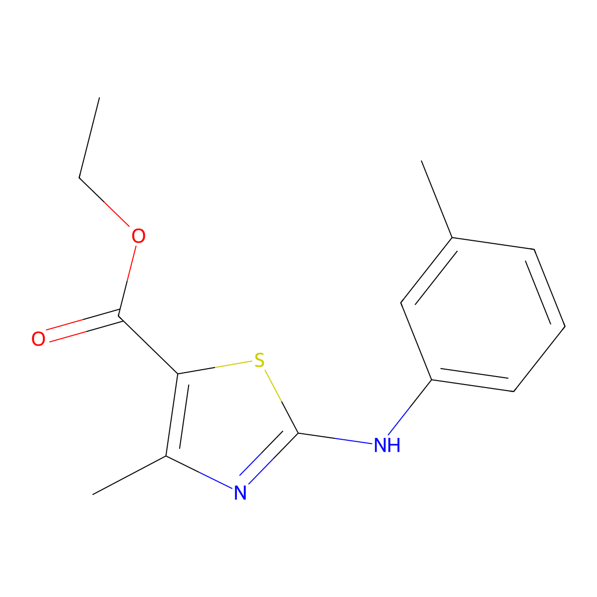 Ethyl 4-methyl-2-[(3-methylphenyl)amino]-1,3-thiazole-5-carboxylate molecular structure, CAS 488716-66-1