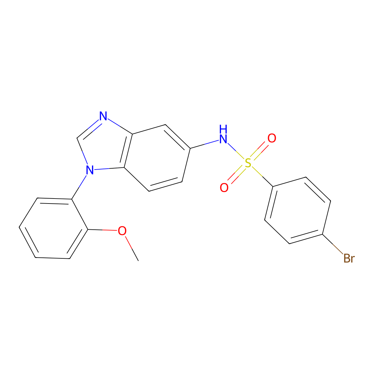 4-bromo-N-[1-(2-methoxyphenyl)-1H-benzimidazol-5-yl]benzenesulfonamide molecular structure, CAS 488717-30-2