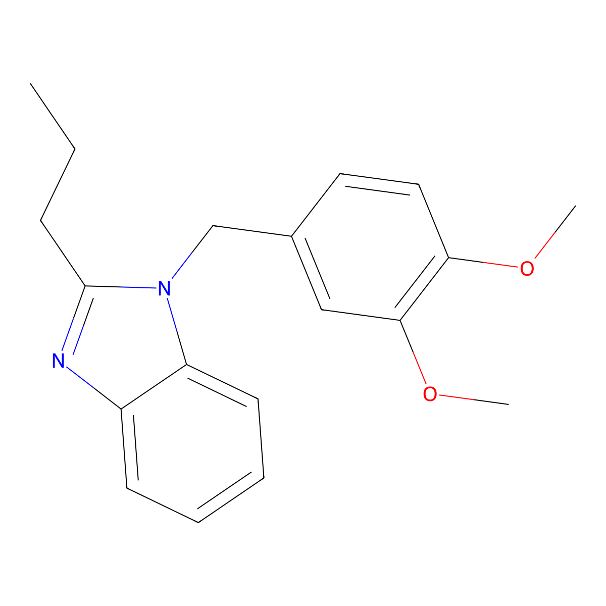 1-[(3,4-Dimethoxyphenyl)methyl]-2-propylbenzimidazole molecular structure, CAS 488717-39-1