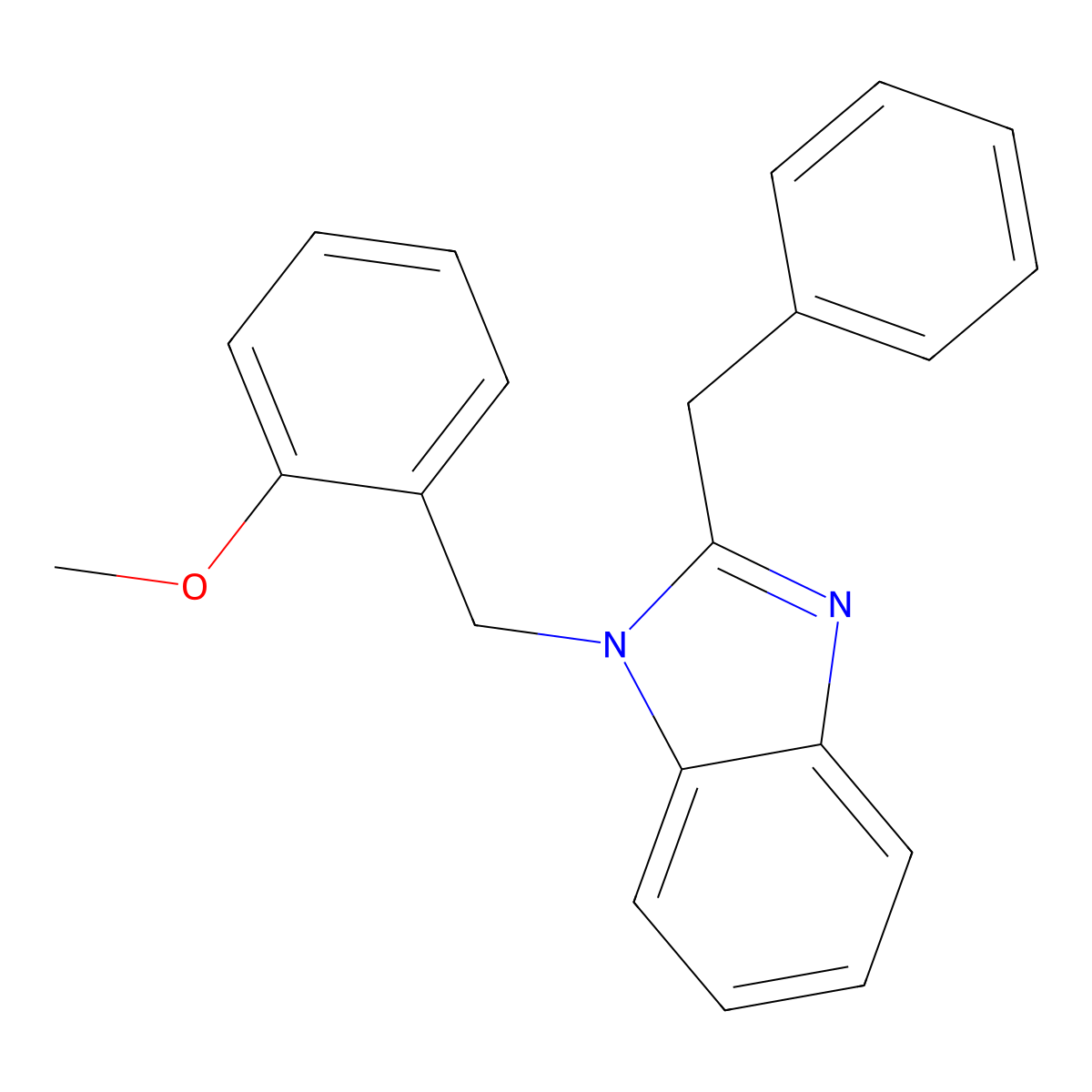 2-Benzyl-1-[(2-methoxyphenyl)methyl]benzimidazole molecular structure, CAS 488717-55-1