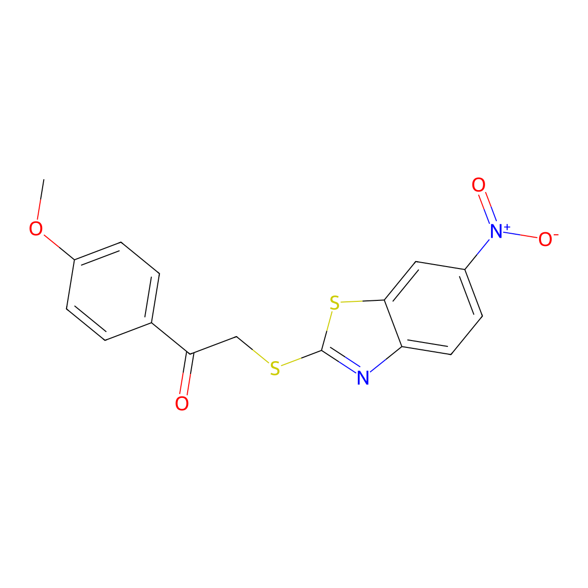 1-(4-Methoxyphenyl)-2-[(6-nitro-1,3-benzothiazol-2-yl)sulfanyl]ethanone molecular structure, CAS 488717-74-4