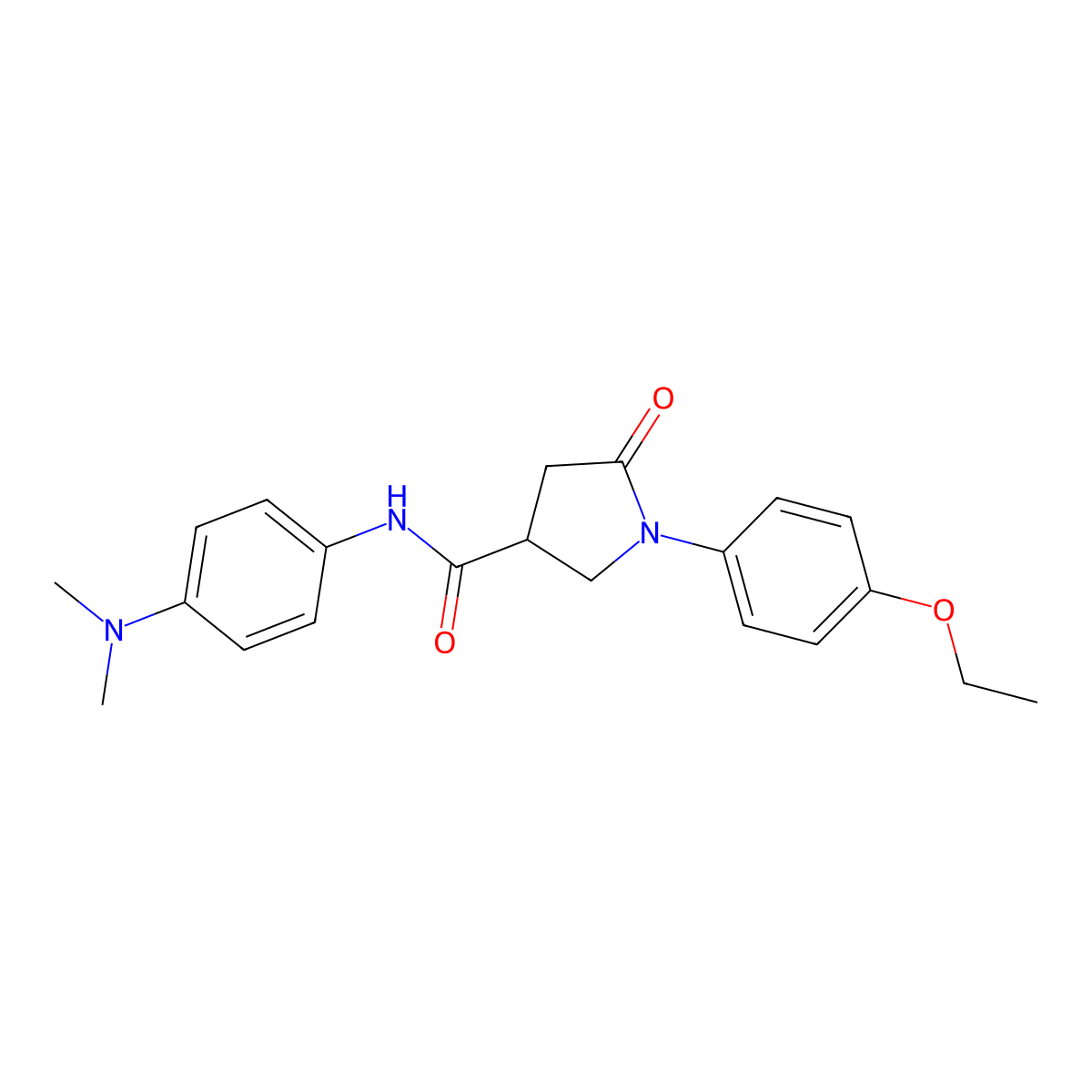 N-[4-(dimethylamino)phenyl]-1-(4-ethoxyphenyl)-5-oxopyrrolidine-3-carboxamide molecular structure, CAS 488718-77-0