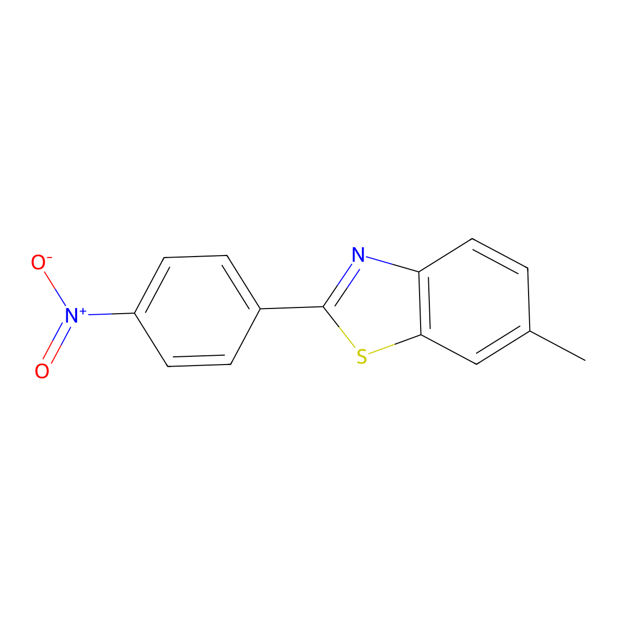 6-Methyl-2-(4-nitrophenyl)benzothiazole molecular structure, CAS 488722-57-2