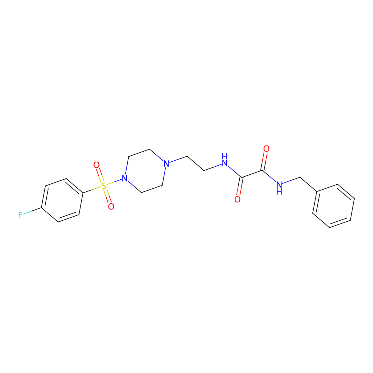 N-Benzyl-N'-{2-[4-(4-fluoro-benzenesulfonyl)-piperazin-1-yl]-ethyl}-oxalamide molecular structure, CAS 488723-32-6