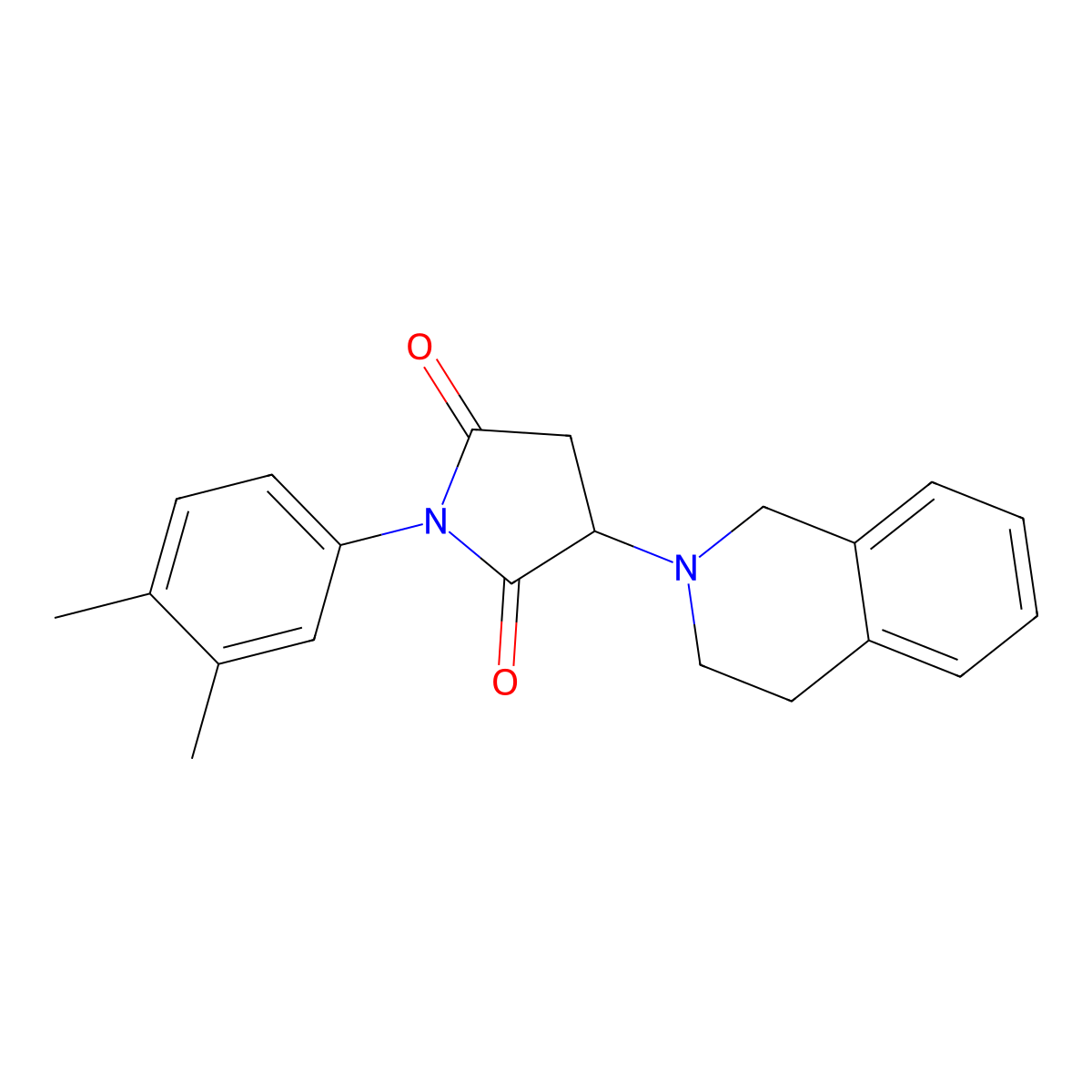 3-(3,4-dihydroisoquinolin-2(1H)-yl)-1-(3,4-dimethylphenyl)pyrrolidine-2,5-dione molecular structure, CAS 488724-25-0