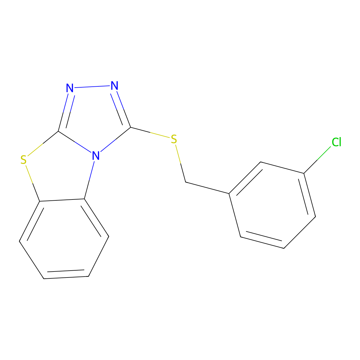 3-[(3-Chlorobenzyl)sulfanyl][1,2,4]triazolo[3,4-b][1,3]benzothiazole molecular structure, CAS 488724-65-8