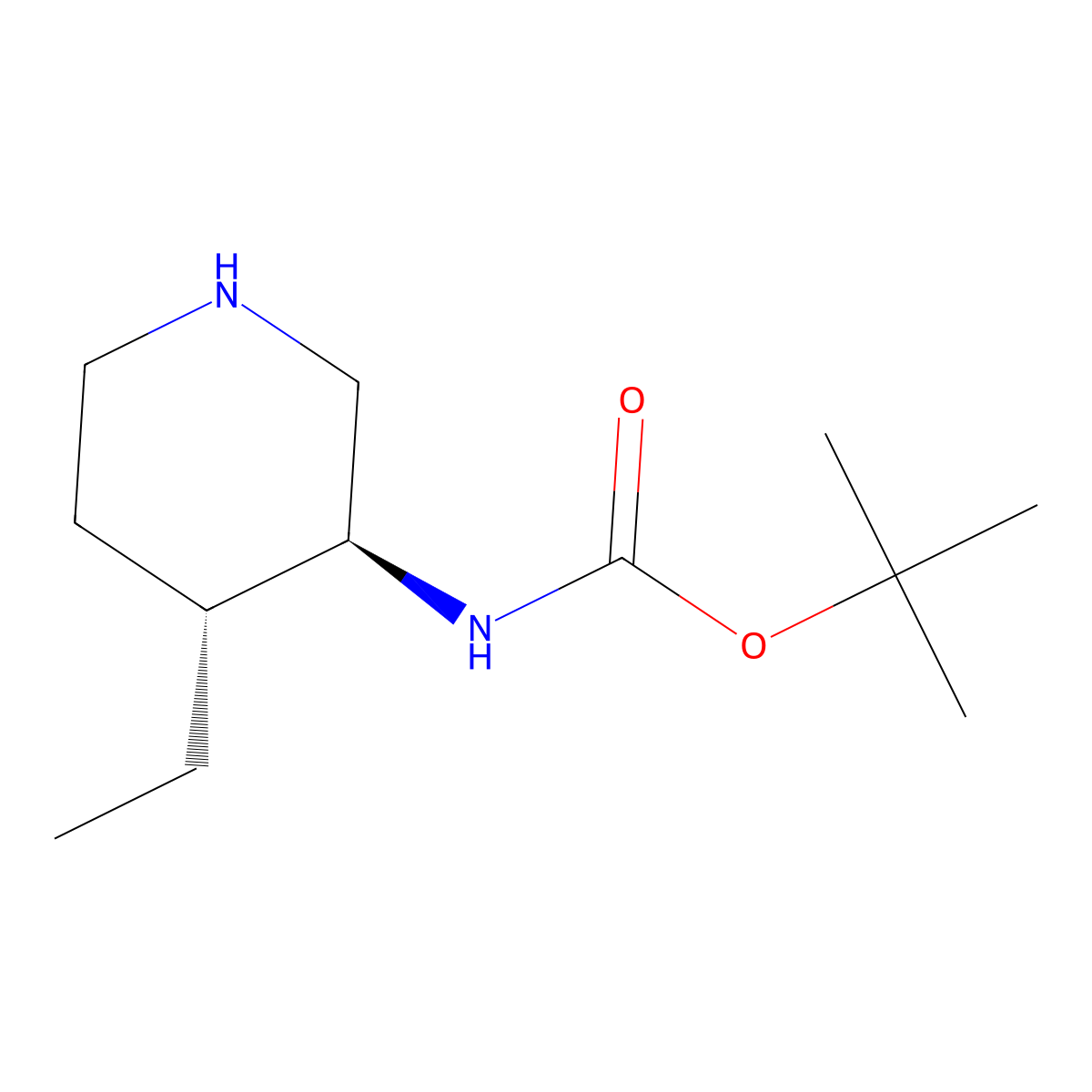 tert-Butyl ((3S,4R)-4-ethylpiperidin-3-yl)carbamate molecular structure, CAS 488728-05-8
