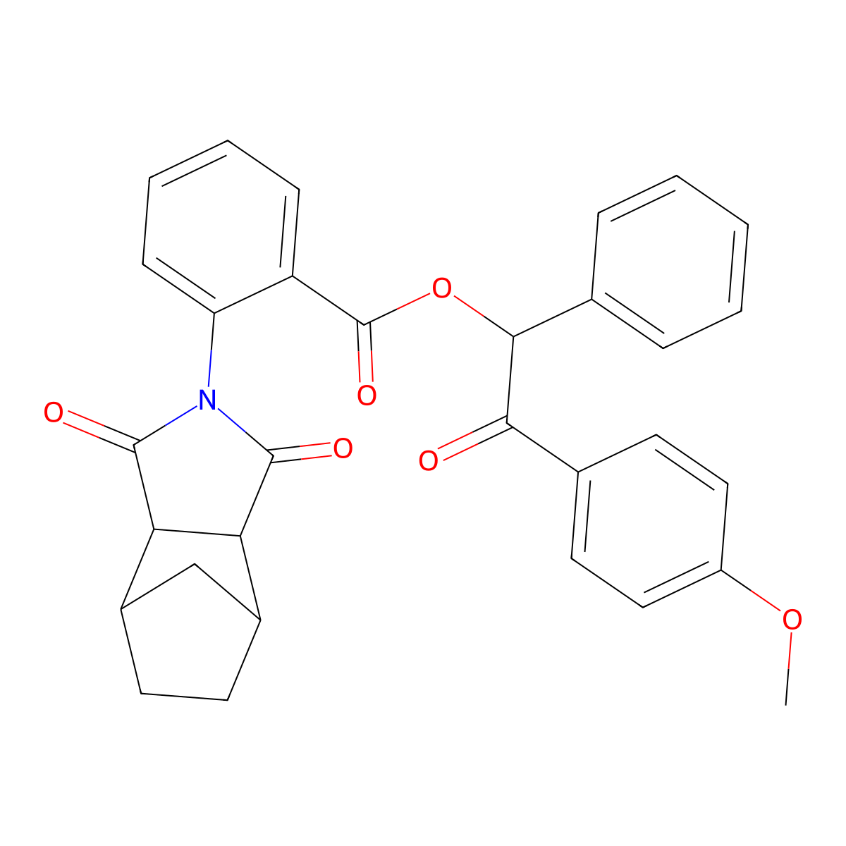 2-(4-methoxyphenyl)-2-oxo-1-phenylethyl 2-(1,3-dioxooctahydro-2H-4,7-methanoisoindol-2-yl)benzoate molecular structure, CAS 488730-39-8