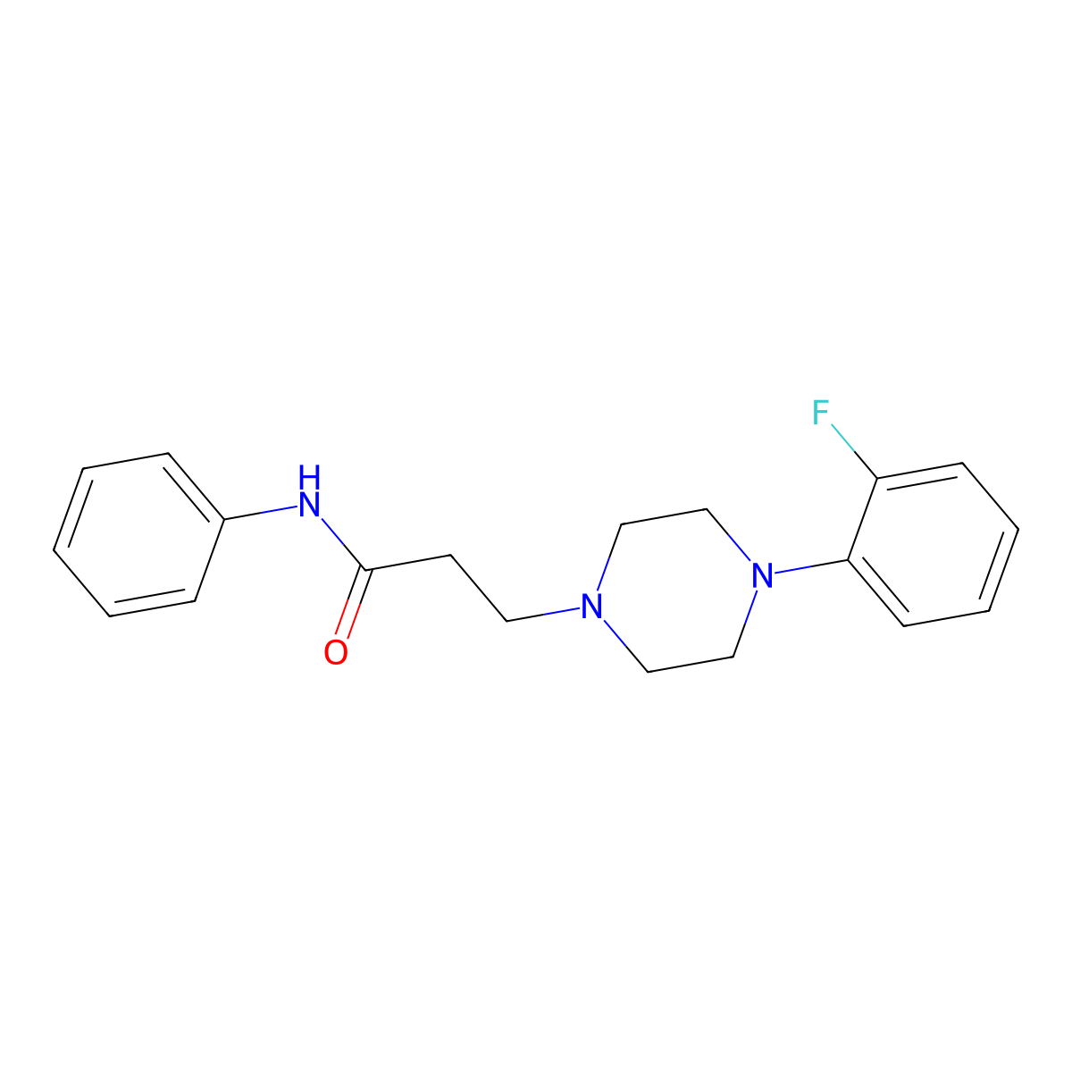 3-[4-(2-fluorophenyl)piperazin-1-yl]-N-phenylpropanamide molecular structure, CAS 488731-25-5