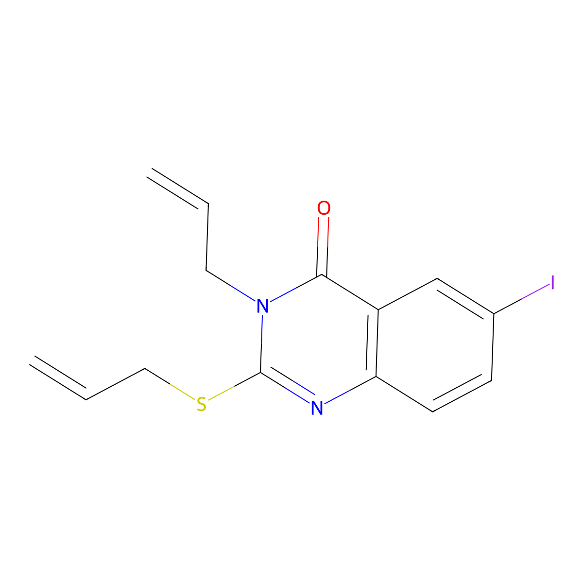 6-Iodo-3-prop-2-enyl-2-prop-2-enylsulfanylquinazolin-4-one molecular structure, CAS 488731-28-8