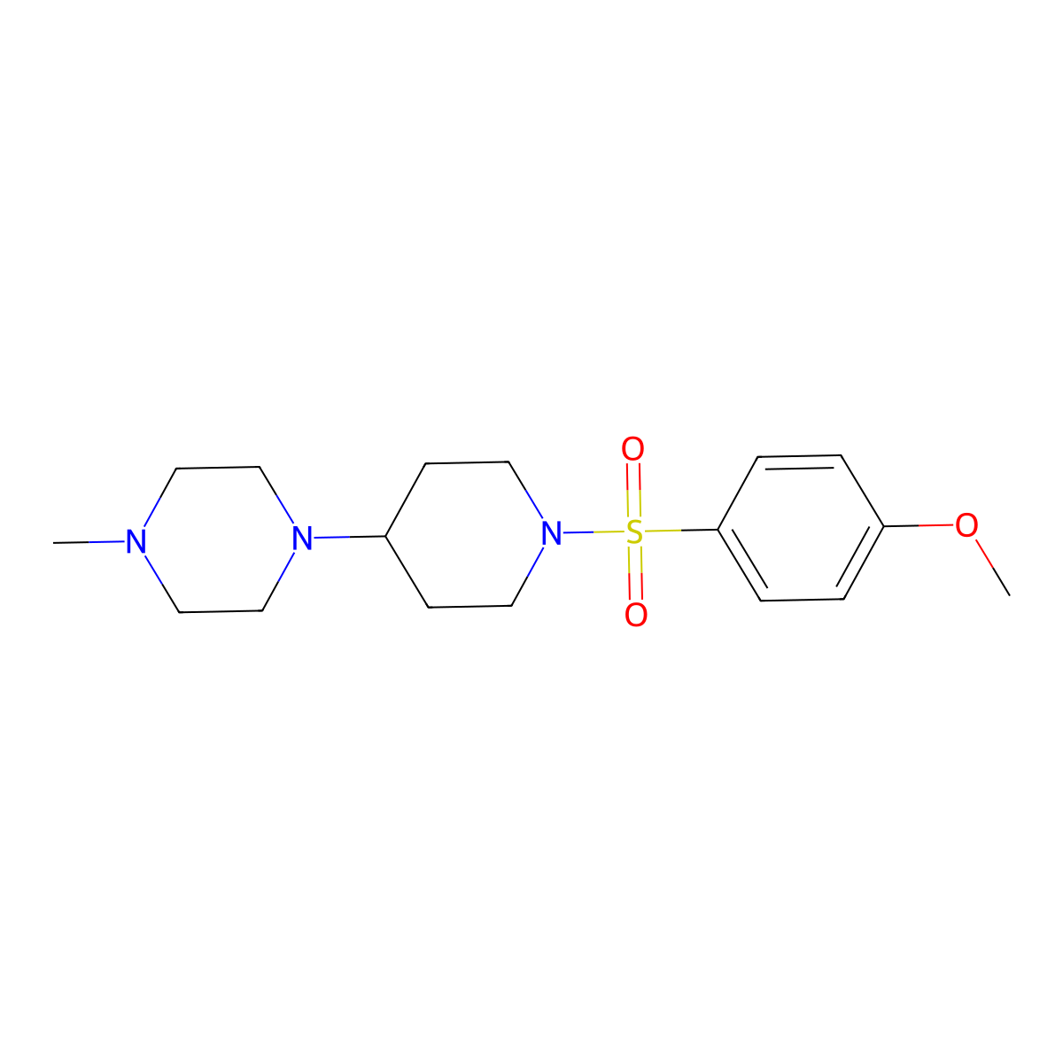 1-[1-(4-Methoxyphenyl)sulfonylpiperidin-4-yl]-4-methylpiperazine molecular structure, CAS 488731-84-6