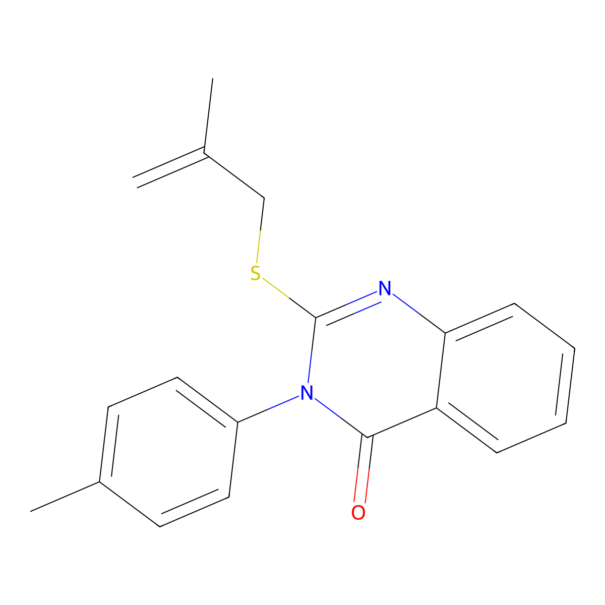 3-(4-methylphenyl)-2-[(2-methylprop-2-en-1-yl)sulfanyl]quinazolin-4(3H)-one molecular structure, CAS 488731-85-7