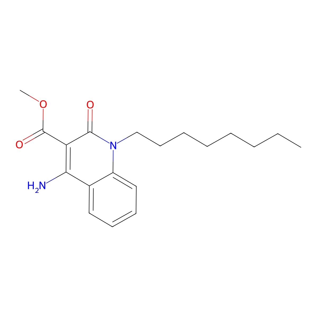 Methyl 4-amino-1-octyl-2-oxoquinoline-3-carboxylate molecular structure, CAS 488732-60-1