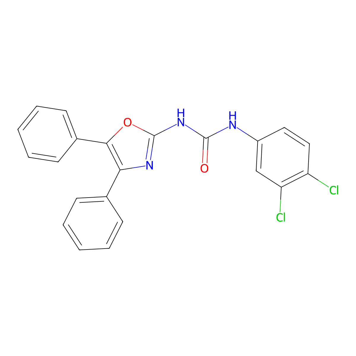 1-(3,4-Dichlorophenyl)-3-(4,5-diphenyl-1,3-oxazol-2-yl)urea molecular structure, CAS 488732-84-9