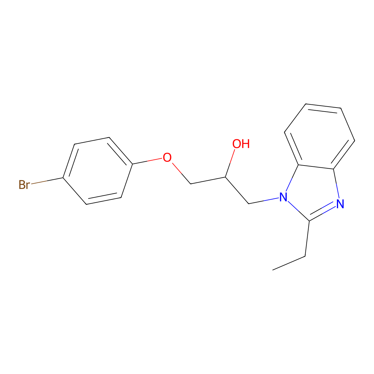 1-(4-Bromophenoxy)-3-(2-ethylbenzimidazol-1-yl)propan-2-ol molecular structure, CAS 488733-38-6